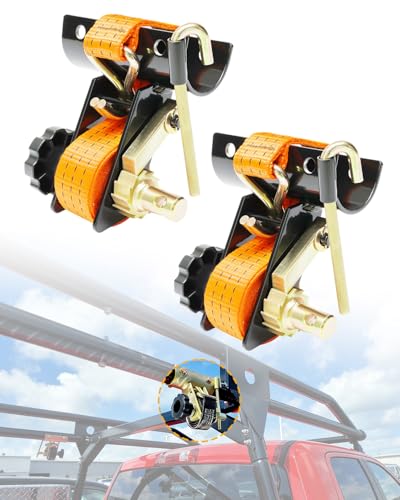 Rack Ratchet Straps, Ladder Rack Straps, Truck/Lumber/Pipe/Roof Rack Straps - color: Orange (2 pcs), size: Black Round Tube