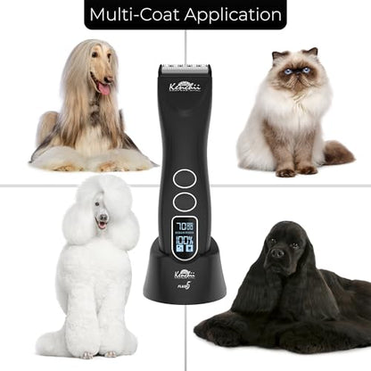Kenchii Flash 5 Pet Grooming Clipper, Matte Black, 5-in-1 Blade, LCD - color: Matte Black