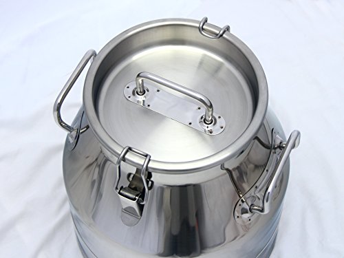 Stainless Steel Milk Transport Cans with Strong, Sealed Lid and Optional Spigot (5 Gallon) - color: Container Only, size: 5 Gallon
