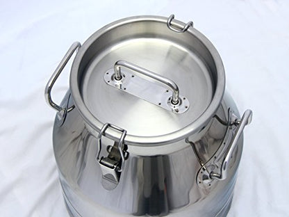 Stainless Steel Milk Transport Cans with Strong, Sealed Lid and Optional Spigot (5 Gallon) - color: Container Only, size: 5 Gallon