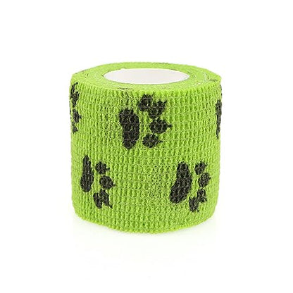 Self Adhesive Bandage Wrap Animal Cohesive Bandage Self Adherent Wrap First Aid Tape for Dogs Cats Horses Birds & Wrist Healing Ankle Sprain (2 Inch Mixed Cat Paw 12 Rolls) - color: 2 Inch Mixed Cat Paw 12 Rolls