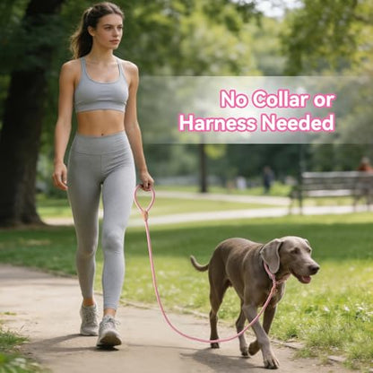 Mile High Life Heavy Duty Slip Lead No Pull Leash 6/5/4FT for Large Dogs - color: Pink, size: 5 Feet