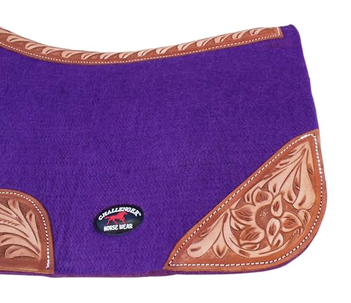 CHALLENGER Horse Saddle PAD Western Contoured Wool Felt Moisture Wicking Saddle Pad 39177 - color: Purple
