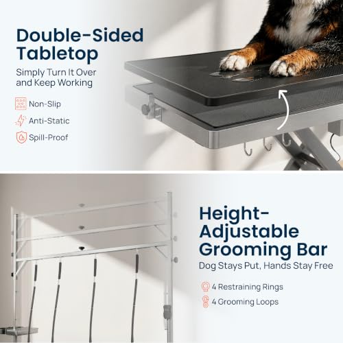 KANIS Professional Electric Dog Grooming Table - Heavy Duty - color: GREY, size: 60"