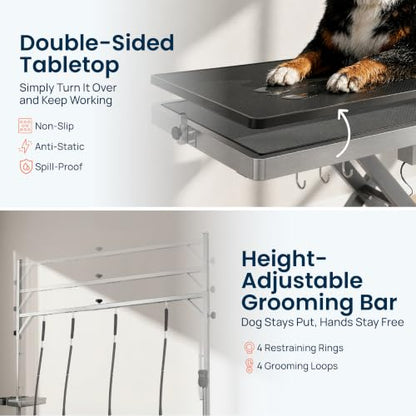 KANIS Professional Electric Dog Grooming Table - Heavy Duty - color: GREY, size: 60"