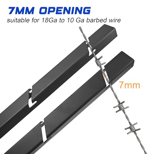 8 Pack Fence Post Extender, 24" Fence Barbed Wire Extend Arm，for Outdoor Fences to Increase Height, Protect Privacy and Pets Jumping Off Wooden Concrete Wall