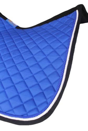 Horse Equine Contoured English Quilted Cotton All Purpose Saddle Pad 72TS37 - color: Royal Blue