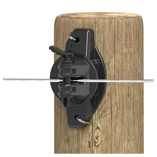 Gallagher Wood Post Pinlock Insulator | 25 Pack | Secure & Durable Electric Fence Insulator for Wood Posts | Easy Wire Removal & Reattachment | UV-Resistant for Long-Lasting Performance