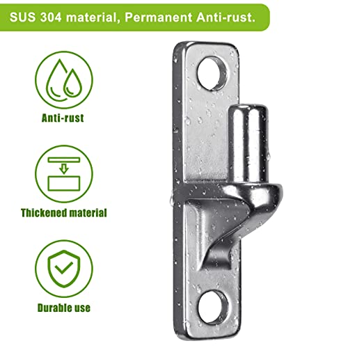 Insaga 304 Stainless Steel Gate Hinges 4 Pcs, Heavy Duty Wall Mount Hinges with 5/8" Pin, One-Piece Casting Farm & Chain Link Fence Gate Hardware - color: Silver-SS-4Pcs-Pin