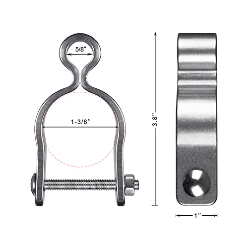 Insaga 304 Stainless Steel Gate Hinges 2Pcs for 1-3/8" Chain Link Fence Post, Heavy Duty Female Hinges with 5/8" Pin, Nut/Bolt Included - Fit Barn, Farm, Cattle Gates - color: Female-1-3/8''-2pcs