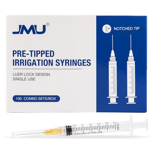 JMU 100 Pcs Dental Irrigation Syringes 3cc with 25G - size: 3ML 25G