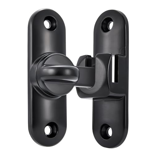 Black 90/180 Degree Barn Door Latches,Flip Gate Lock - color: Black