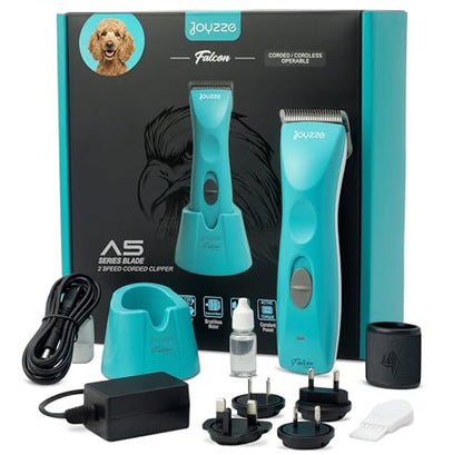 Falcon 2 Speed Cordless Dog Clippers - Professional Grooming, Teal - color: Falcon Teal