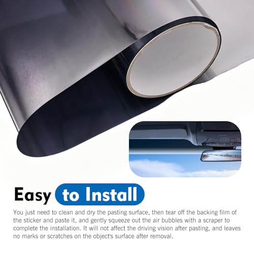 Car Windshield Tint Strip, 7.87" x 59" Gradient Black Windshield Banner Sticker, Anti-Glare Sunproof Exterior Windscreen Protective Film, Cuttable to Fit Most Vehicles (Black #D) - color: Black #D
