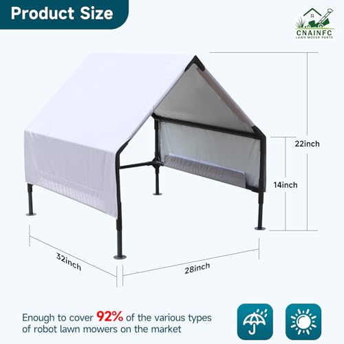 Robot Mower Garage，Shelter for All Mowers，Thickened Polyester Oxford Cloth - color: Gray