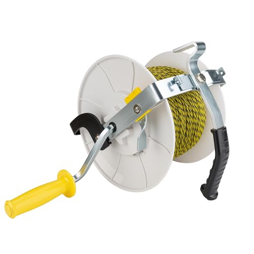 3:1 Geared Reel Prewound Polywire, Electric Fence Wire Reel with Reel Guide - size: 1640 feet x 1 standard reel x 1 Handle