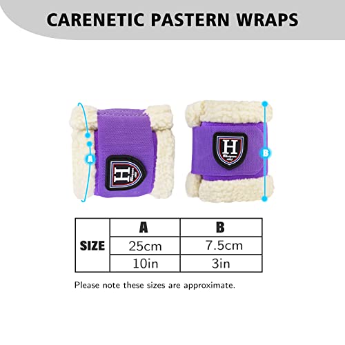 Harrison Howard Essential Premium Horse Pastern Wraps with Berber Fleece Lining Sold in Pairs Purple - color: Purple