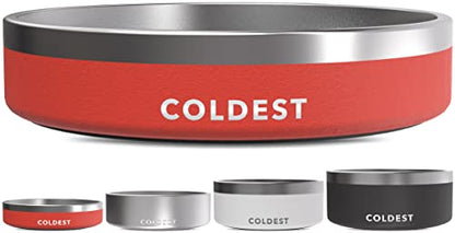 Coldest Dog Bowl - Anti Rust Metal, Non Slip, 3 Layers Insulated Stainless Steel Dog Bowls - Spill Proof & Heavy Duty - Water Bowl for Dogs, Cats & Pets, Dish Washer Safe (21 oz, Red) - color: Crimson Red, size: 21 oz