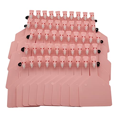 Blank Cattle Ear Tags TPU One-Piece Large Livestock ID Tags (50, Pink) - color: Pink