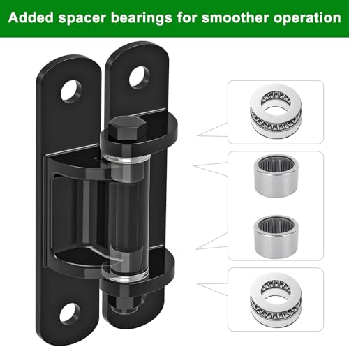 Insaga 6.7'' Heavy Duty Gate Hinges 1100LB Capacity, 6mm Steel Hinges with Bearings & Rust-Proof E-Coating, Bolt On Low-Profile Hinges for Fences, Driveway Gates, Locking Screws Anti-Sag Design (2Pcs) - color: Bolt hinge E-coated-180°-2Pack