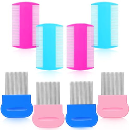 Maitys 8 Pcs Lice Combs Kids Pet,3.5 X 2 Inch, 3.54 X 1.57 Inch,Pink, Blue - color: Pink, Blue, size: 3.5 x 2 Inch, 3.54 x 1.57 Inch