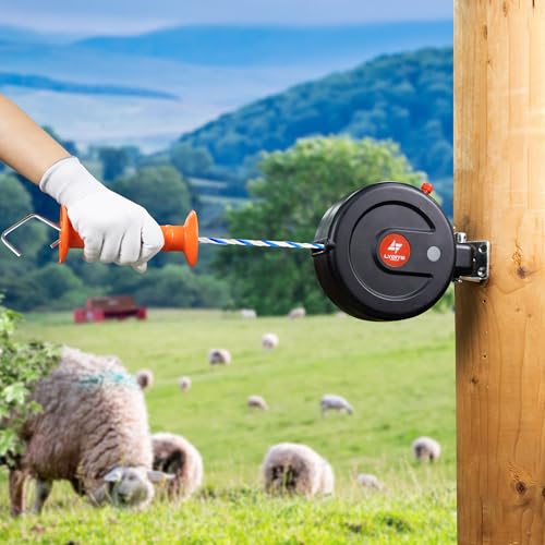 Electric Fence Gate Handle, Built in Diameter 6mm Electric Rope, Length 10M | Retractable, Enter and Exit Without Power Interruption, Uv Resistant, Highly Insulated, Easy To Install, 180° Installation - size: Wire Gate Handle - 10M
