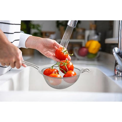 HIC Kitchen Fine Double Mesh Strainer, 18/8 Stainless Steel, 7-Inch, For Sifting Baking Ingredients, Straining, And Draining Stocks, Soups, And Sauces - size: Double Mesh, 7-Inch
