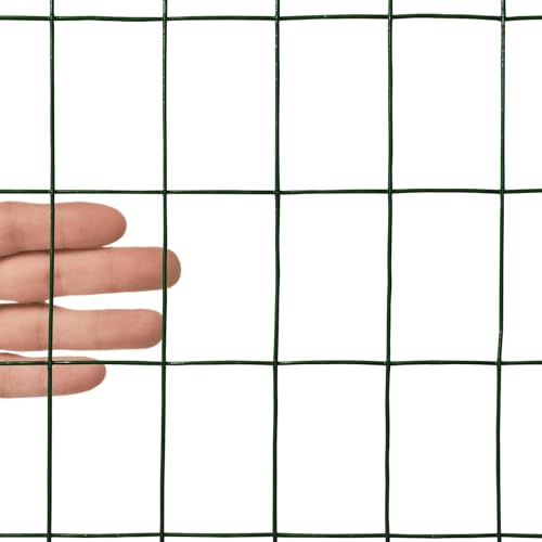 16GA PVC Green 24in x50ft-3in x 2in Welded Wire Mesh Garden Economy Fence - color: Green, size: 24"x50\'-3"x2" 16GA