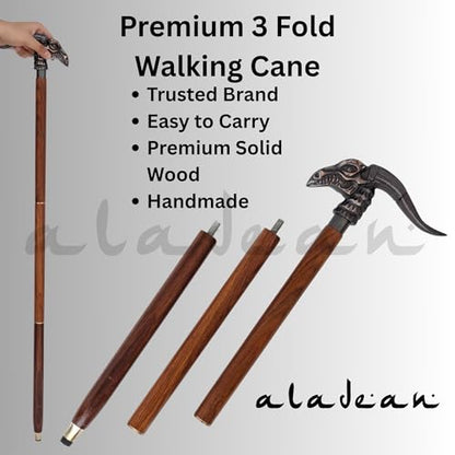 Walking Cane - Handmade,Wooden, Ergonomic, Stylish - Canes for Men, Cane for Women - Elderly Walking Sticks for Seniors, Unique, Wood - style: Dracarys