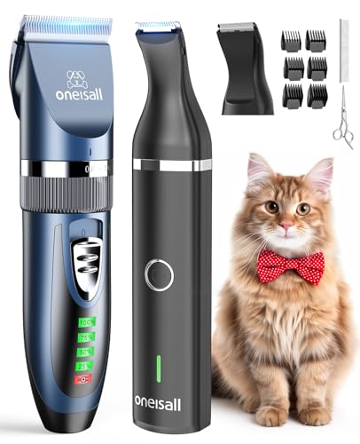 oneisall Cat Clippers and Paw Trimmer 3 in 1 Cat Grooming Kit