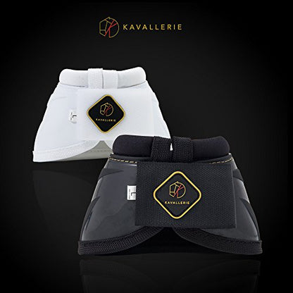 Kavallerie PRO-K Soft No Turn Bell Boots Ultimate Hoof Protection, with Anti-Spin Fastening System, Durable & Prevents Overreaching - color: White, style: Bell Boots (Pro-K)