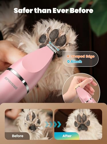 oneisall 4 in 1 Dog Grooming Kit with LCD Display Pink - color: Pink