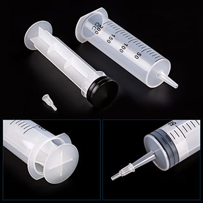 200ml/cc Syringes with Tube 40 Inch Handy Plastic Tubing and Adapter Tip - size: 200ML/CC