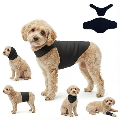 Dog & Cat Surgery Recovery Suit and Anxiety Wrap - color: Black, size: S