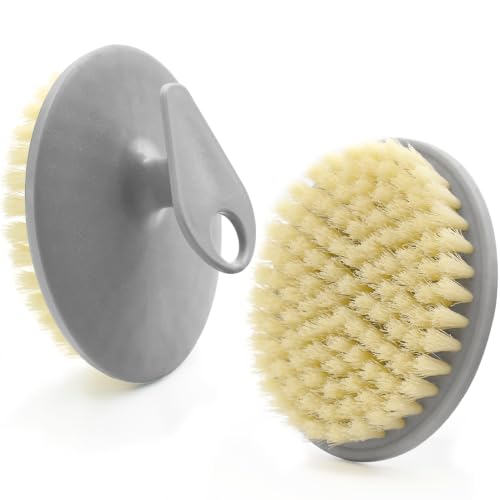 2 Pack Body Brushes, BEAUTAIL Gentle Exfoliating Shower Brush | Soft Bristle Body Scrubber for Sensitive Skin, Women & Men, Non-Slip Easy-Grip Handle, Durable Bath Brush (Gray+Gray) - color: Type4-blue+gray 2 Pcs