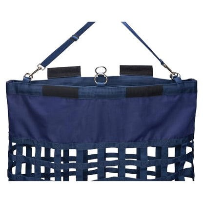 Dura-Tech Easy Load XX-Large 2" Slow Feed Hay Bag for Horses | 5+ Flake Capacity | Ultra-Durable 1200D Polyester | Color Navy - color: Navy