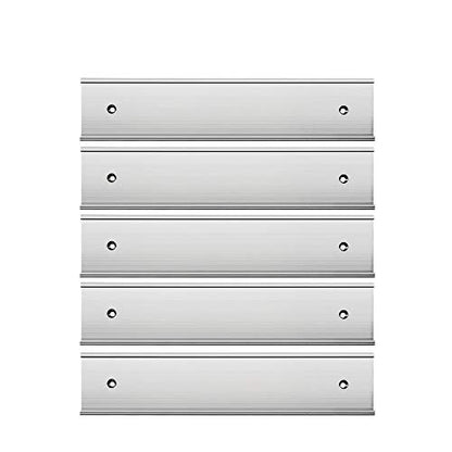 5Pack 2“ × 10” Nameplate Holder for Wall or Door -Silver - color: Silver