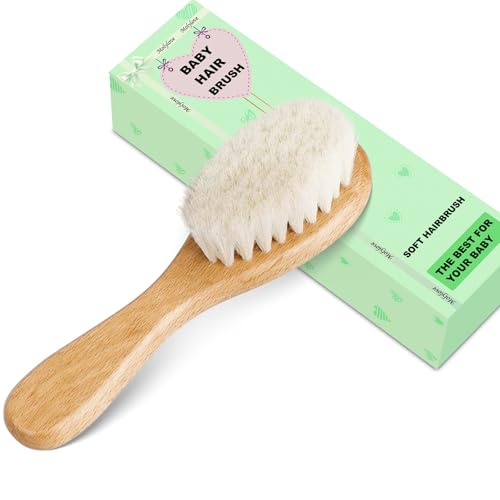 Baby Hair Brush, Wooden Goat Bristles Hair Brush for Newborns & Toddlers, Ideal for Cradle Cap, Perfect Baby Registry Gift, Hypoallergenic, 1 Count - color: 1PCS