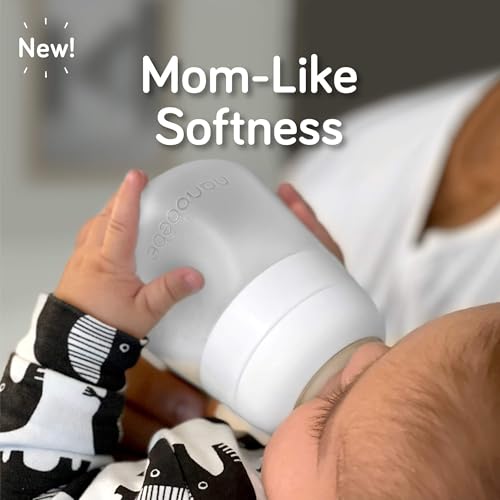 Nanobébé Flexy Silicone Baby Bottle, Anti-Colic, Natural Feel, Non-Collapsing Nipple, Non-Tip Stable Base, Easy to Clean 2-Pack, Teal, 9oz - color: Teal, style: 9oz, 2-Pack