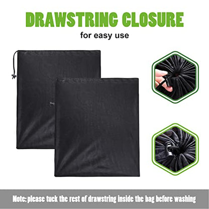 OTraki 20x24 inch Mesh Laundry Bags 2 Pack Fine Mesh Heavy Duty Drawstring Bag Washable Medium Toy Sack Washing Bag for Home Dorm Hotel Camp Beach Travel Storage Don't Drying, Melting 140-176℉ Black - size: 20 x 24 inch