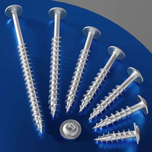 Wensilon (Silver) Pocket Hole Screws # 8 * 1" 170pcs 1lbs Square Hole Wood Screws and Round Head Square Hole self Tapping Screws are Suitable for Wooden use.150MM,60MM Drive bit Included. - color: Silver, size: 8*1"