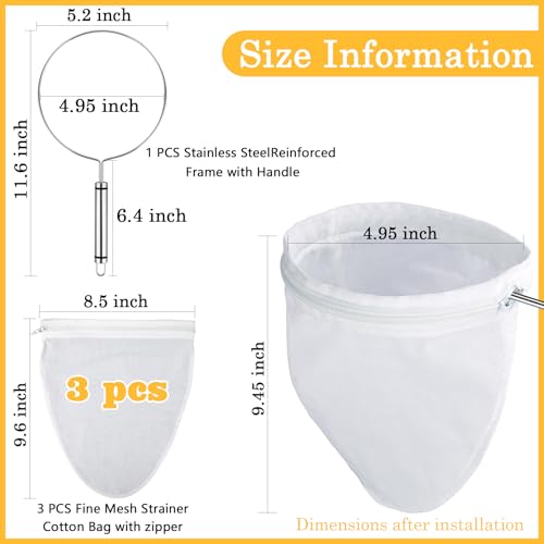 WMKGG Ultra Fine Mesh Strainer Bags,Cheese Cloth Bag for Straining - size: Small Size