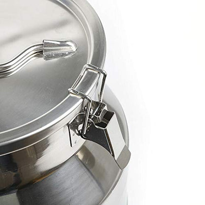 Milk Can Food Grade Stainless Steel Milk Transport Can Milk Bucket Wine Pail Bucket Milk Can Tote Jug with Sealed Lid for Milk Wine Liquid Storage Container (5 Gallon / 20 Liters) - color: 5 Gallon / 20 Liters