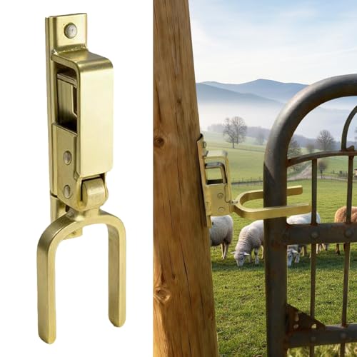 1PCS Instant Locking Gate Latch, Heavy-Duty One-Hand Gate Latch for Farm, Ranch & Backyard | Automatic Spring Lock, Rust-Resistant Steel, Easy Install on Wood, Metal & Pipe Gates
