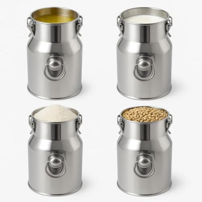 Stainless Steel Jug 1.32 Gallon Can with Lid, Metal Container Large Capacity Milking Pail for Goats, Food Grade for Cow or Home Use - size: 1.32Gallon
