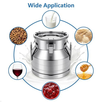 3.17 Gallon Stainless Steel Milk Can 12L Milk Jug | Food-grade Stainless Steel Container, Milk Bucket, Water Jug, Silicone Sealed Lid, Heavy Duty - size: 12 L/3.17 Gallon