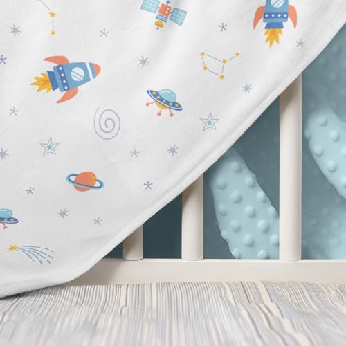 SANDJEST Outer Space Minky Blanket 30 x 40 Inches, Gift for Christmas Birthday - color: Outer Space