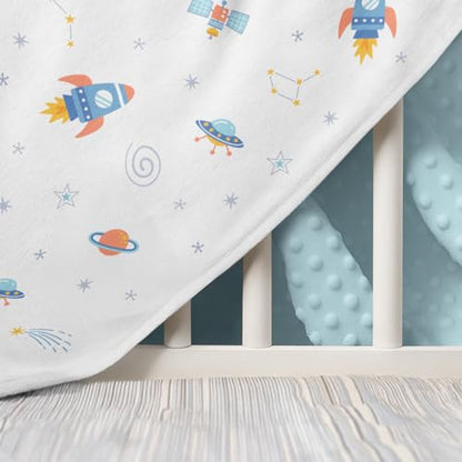 SANDJEST Outer Space Minky Blanket 30 x 40 Inches, Gift for Christmas Birthday - color: Outer Space