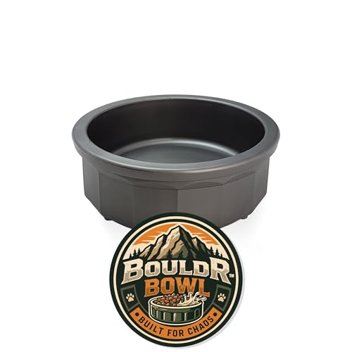 Pet Crock Bowl – Thick Durable Plastic Non-Tip Food & Water Dish for Small Dogs, Cats, Birds, Lizards & Other Small Animals – Indoor/Outdoor – Chew Resistant, Easy Clean (Gray, 2 Cups (16oz)) - color: Gray, size: 2 Cups (16oz)