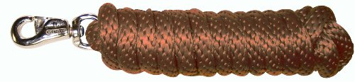 Hamilton Extra Heavy Poly Rope Lead with Bull Snap, Brown, 5/8" Thick x 10' Long - color: brown